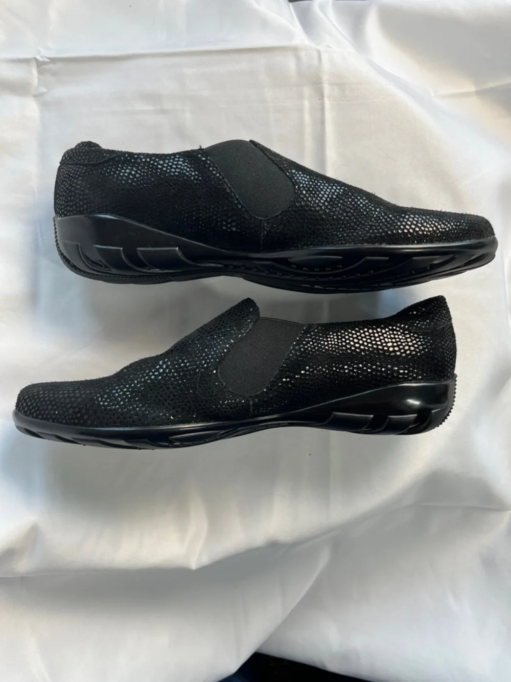 Vaneli Black Slip-On Loafers with Subtle Sheen